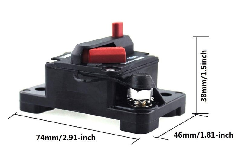 ANJOSHI 300 Amp Circuit Breaker 30A-300A with Manual Reset Waterproof Inline Fuse Inverter for Marine Trolling Motors Boat ATV Manual Power 12V-48VDC - Image 3